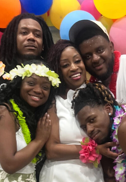 Our 4, celebrating their mom