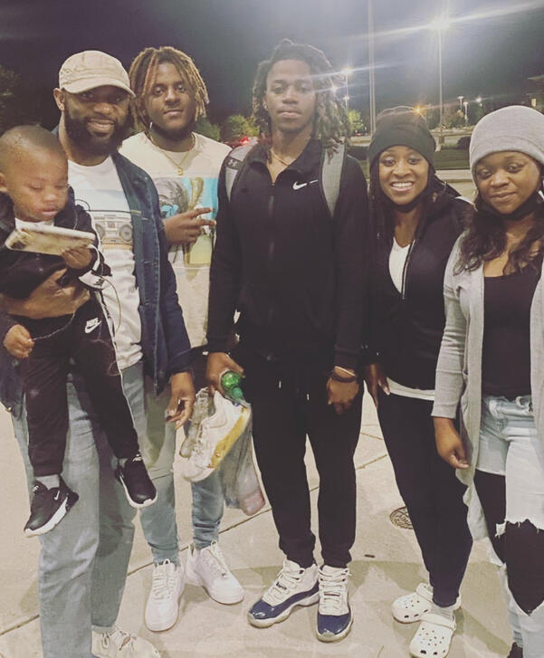 Team Roberts and 1 of 4 grandkids; minus our oldest son.