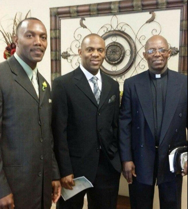 Between 2 Daves! Big bro, Dave Jr. and my dad, Dave Sr.